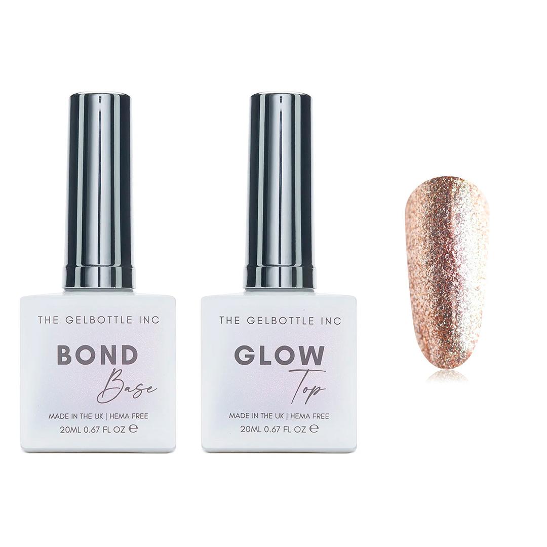 The GelBottle Inc - Gel Combo - Bond Base, Glow Top & Hema-Free Paint - Rose Gold - Gel Polish at Beyond Polish