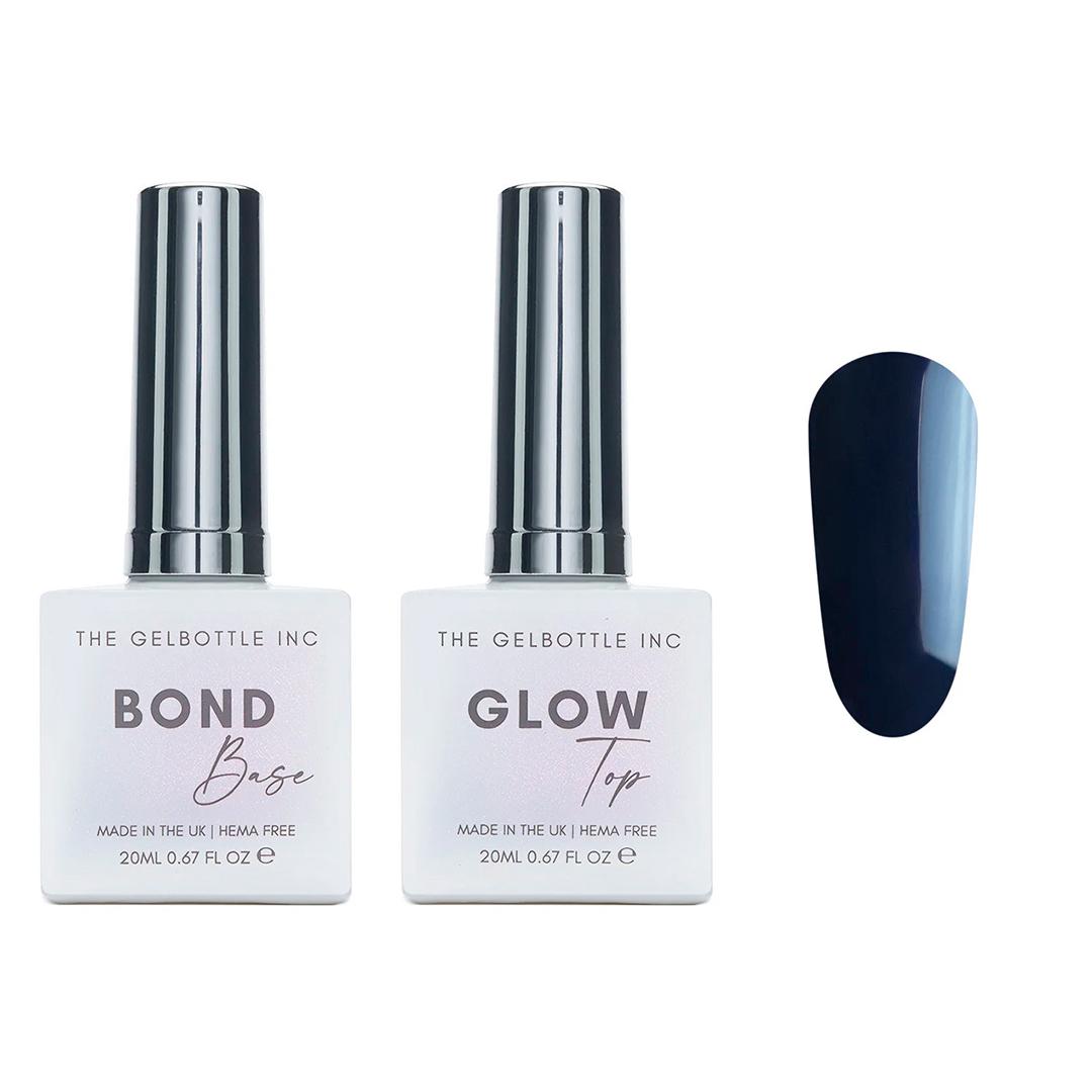 The GelBottle Inc - Gel Combo - Bond Base, Glow Top & Hema-Free Paint - Royal Navy - Gel Polish at Beyond Polish