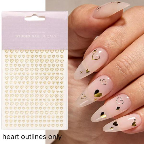 The GelBottle Inc - Gold - Heart Outlines Stickers