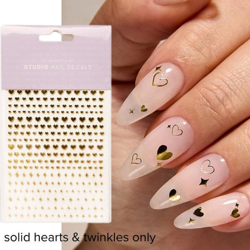 The GelBottle Inc - Gold - Heart & Twinkles Stickers