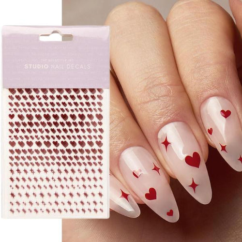 The GelBottle Inc - Red - Heart & Twinkles Stickers