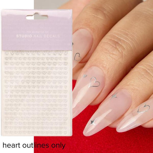The GelBottle Inc - Silver - Heart Outlines Stickers