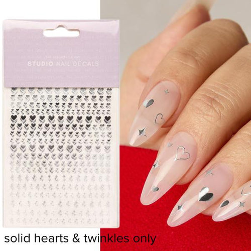 The GelBottle Inc - Silver - Heart & Twinkles Stickers