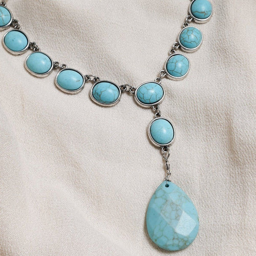 Turquoise Marble Statement Necklace
