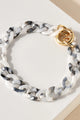 Two Toned Resin Chain Bracelet in White - Bracelets at Beyond Polish