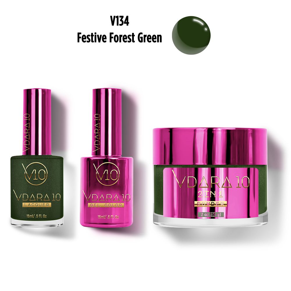 Vdara10 - Duo & Dip Combo - Festive Forest Green - Gel, Lacquer & Dip at Beyond Polish