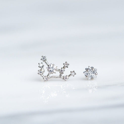 Virgo 24k White Gold Plated Studs