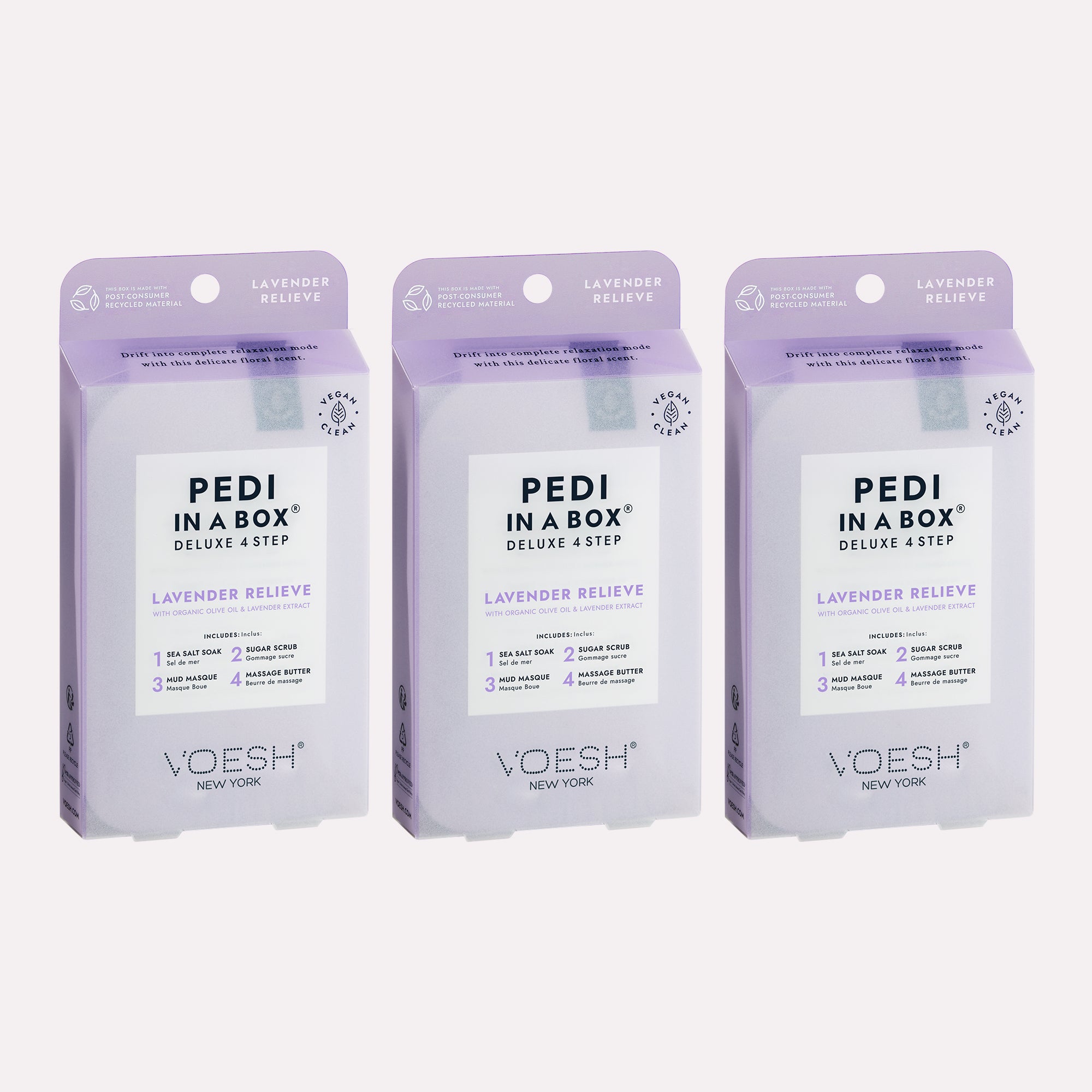 Voesh - Pedi in a Box Deluxe 4 Step - Lavender Relieve Trio - Body & Skin at Beyond Polish