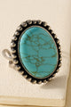 Western Oval Stone Open Ring in Teal - Rings at Beyond Polish