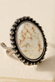 Western Oval Stone Open Ring in White - Rings at Beyond Polish