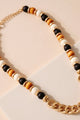 Wood Bead Chain Necklace - Necklaces at Beyond Polish