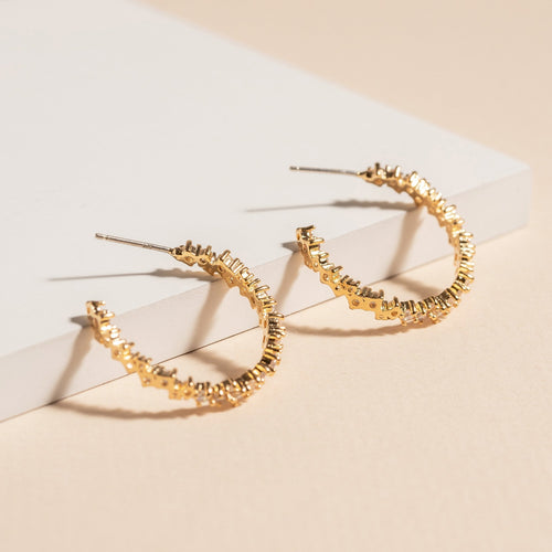 Zigzag 18K Gold Hoop Earrings