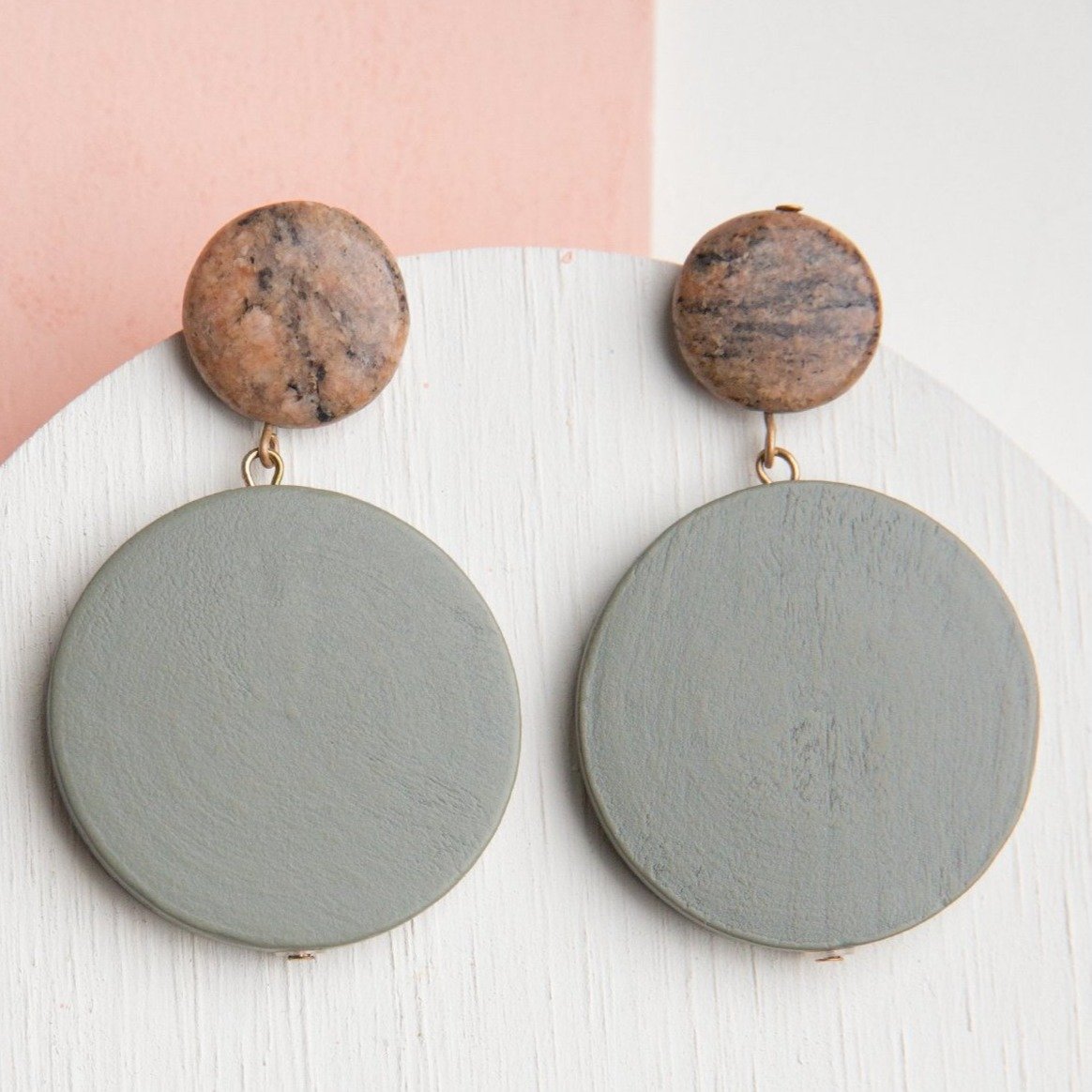 Zola Wood Stone Earrings - Earrings at Beyond Polish