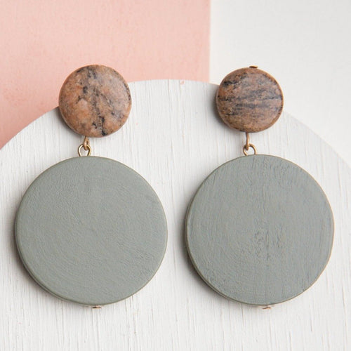 Zola Wood Stone Earrings