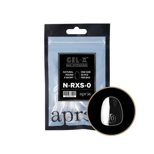 Aprés - Gel-X 2.0 Refill Bags - Natural Round Extra Short Size 0 (50 Pcs)