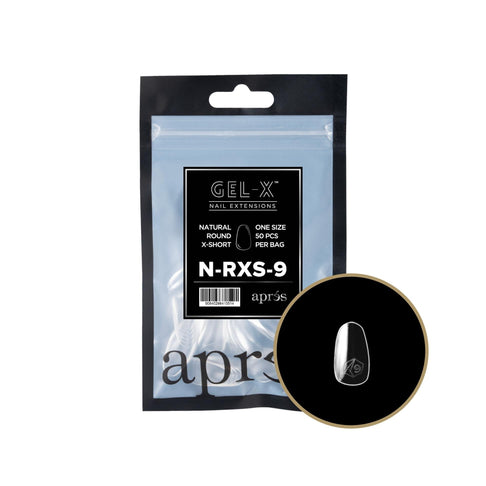 Aprés - Gel-X 2.0 Refill Bags - Natural Round Extra Short Size 9 (50 Pcs) - Nail Extensions at Beyond Polish