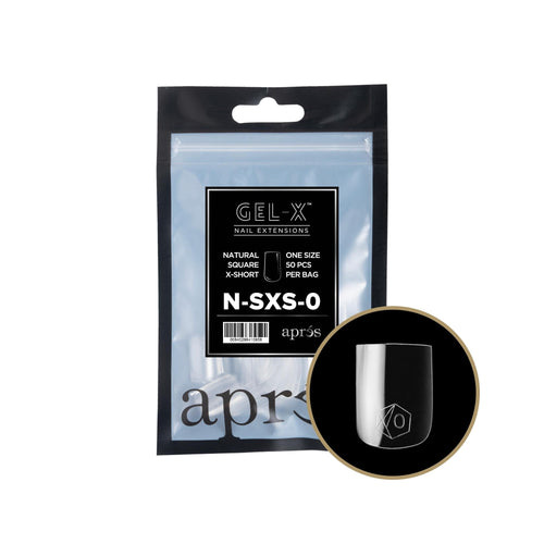 Aprés - Gel-X 2.0 Refill Bags - Natural Square Extra Short Size 0 (50 Pcs)