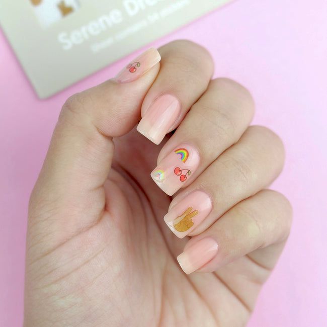 ella+mila - Nail Art Decal - Serene Dreamin - Cherry + Rainbow + Peace - Nail Art at Beyond Polish