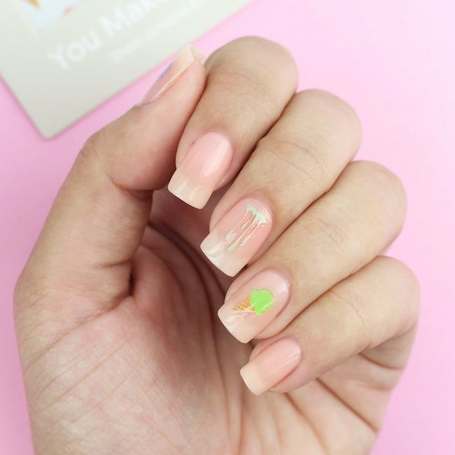 ella+mila - Nail Art Decal - You Make Me Melt - Ice Cream and Splatter Slime - Nail Art at Beyond Polish