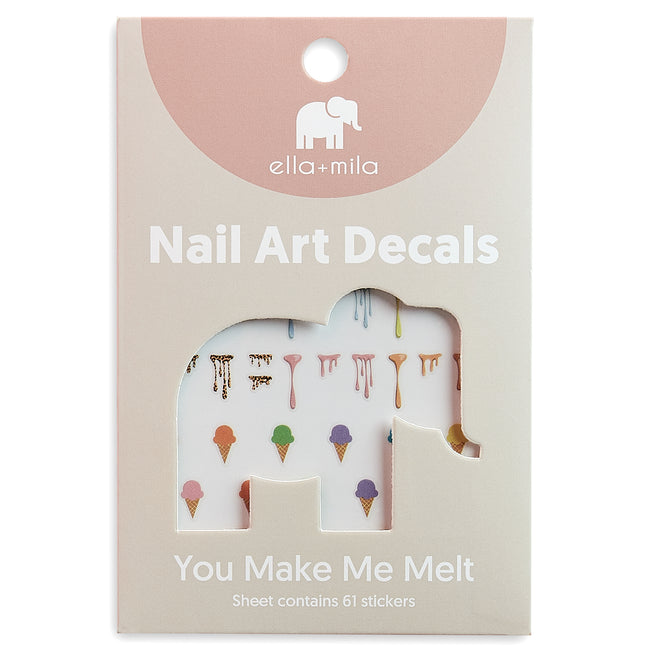 ella+mila - Nail Art Decal - You Make Me Melt - Ice Cream and Splatter Slime - Nail Art at Beyond Polish