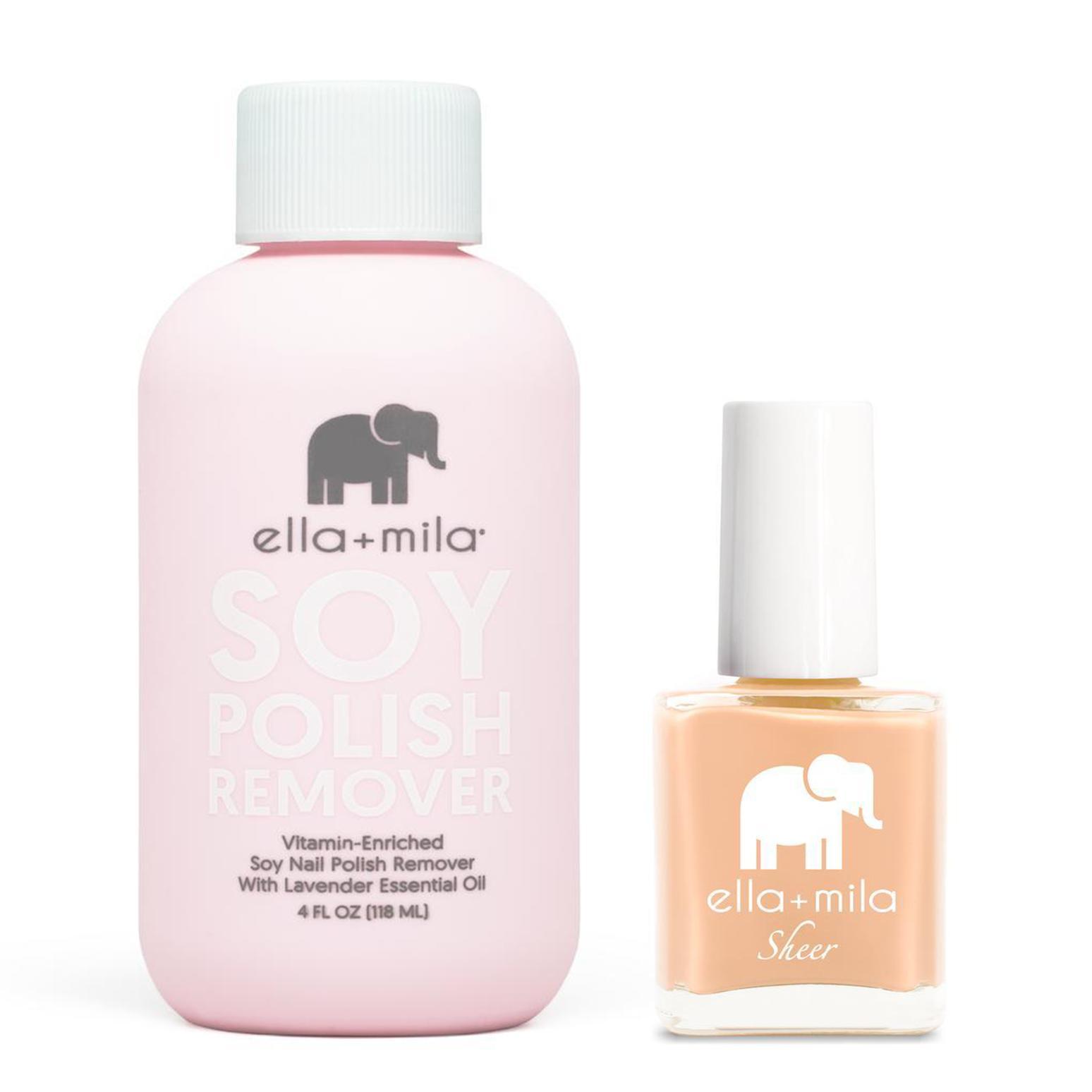 ella+mila - Soy Polish Remover & Bare - .45oz - Nail Lacquer at Beyond Polish