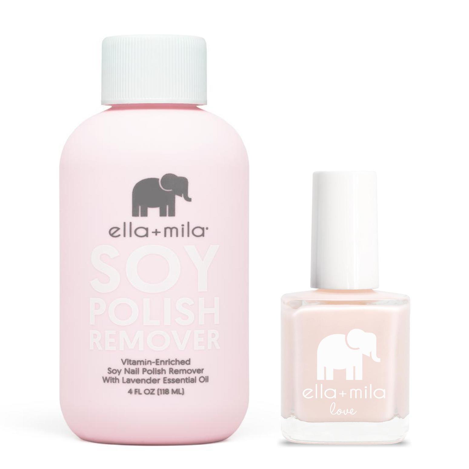 ella+mila - Soy Polish Remover & Barely Pink - .45oz - Nail Lacquer at Beyond Polish