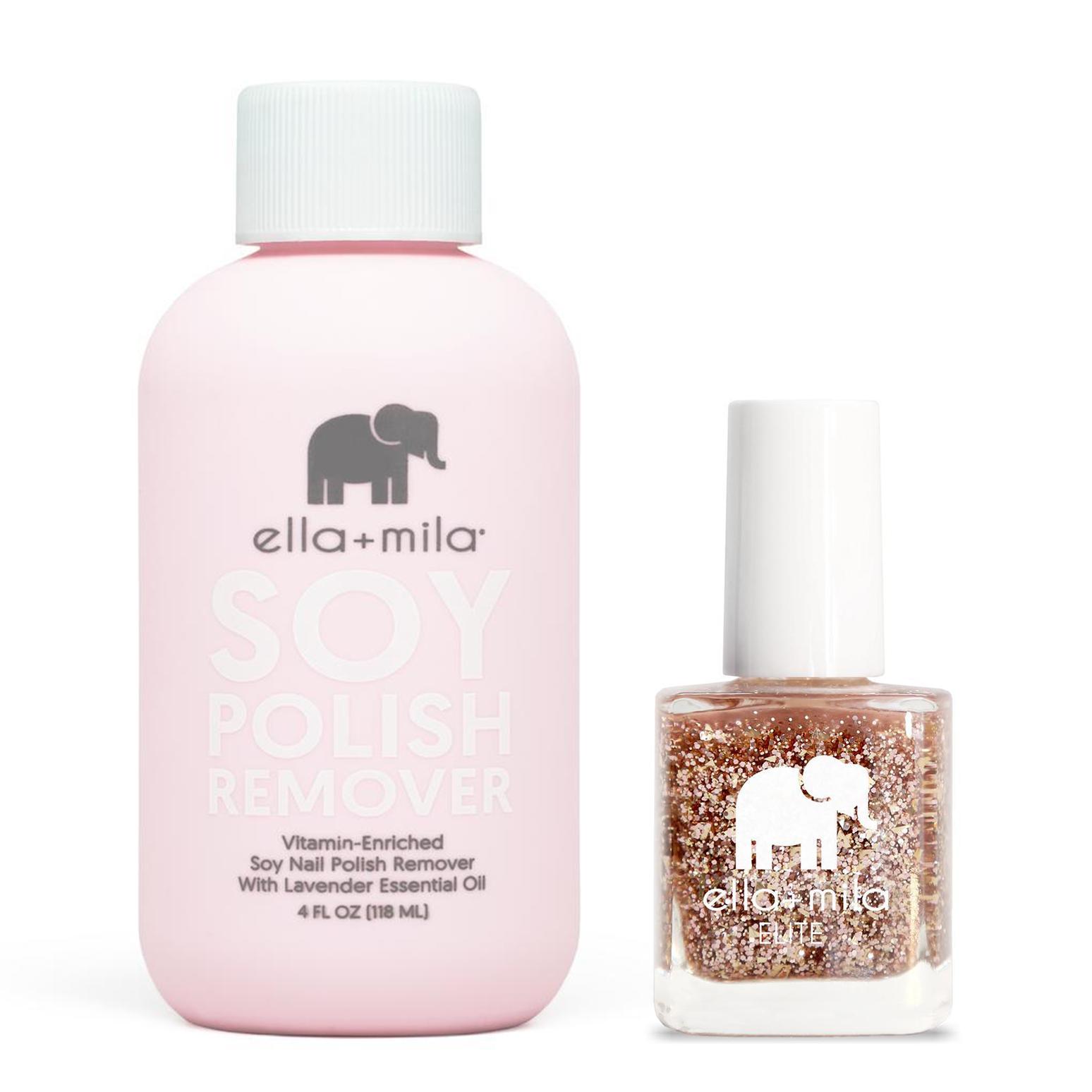 ella+mila - Soy Polish Remover & Drippin' Gold - .45oz - Nail Lacquer at Beyond Polish