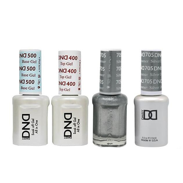 DND - Base, Top, Gel & Lacquer Combo - Silver Dreamer - #705 - Gel & Lacquer Polish - Nail Polish at Beyond Polish