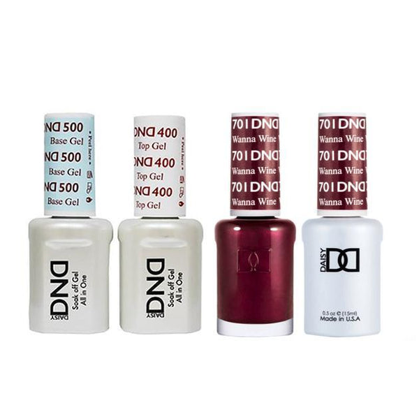 DND - Base, Top, Gel & Lacquer Combo - Wanna Wine - #701 - Gel & Lacquer Polish at Beyond Polish