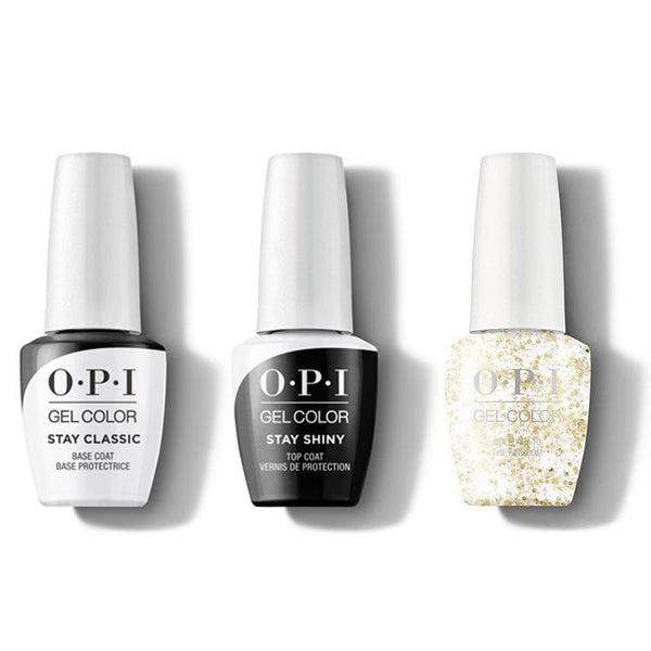 OPI - GelColor Combo - Stay Classic Base, Shiny Top & Gold Key To The Kingdom - Gel Polish at Beyond Polish