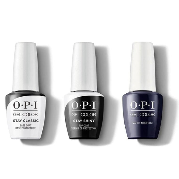 OPI - GelColor Combo - Stay Classic Base, Shiny Top & March In Uniform - Gel Polish - Nail Polish at Beyond Polish