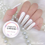 Daily Charme - Magic White Chrome Powder - Nail Art at Beyond Polish