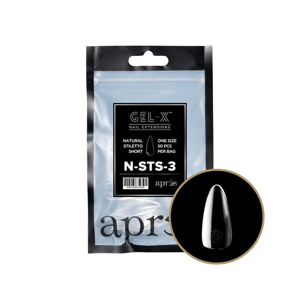 apres - Gel-X 2.0 Refill Bags - Natural Stiletto Short Size 3 (50 pcs) - Nail Extensions - Nail Polish at Beyond Polish